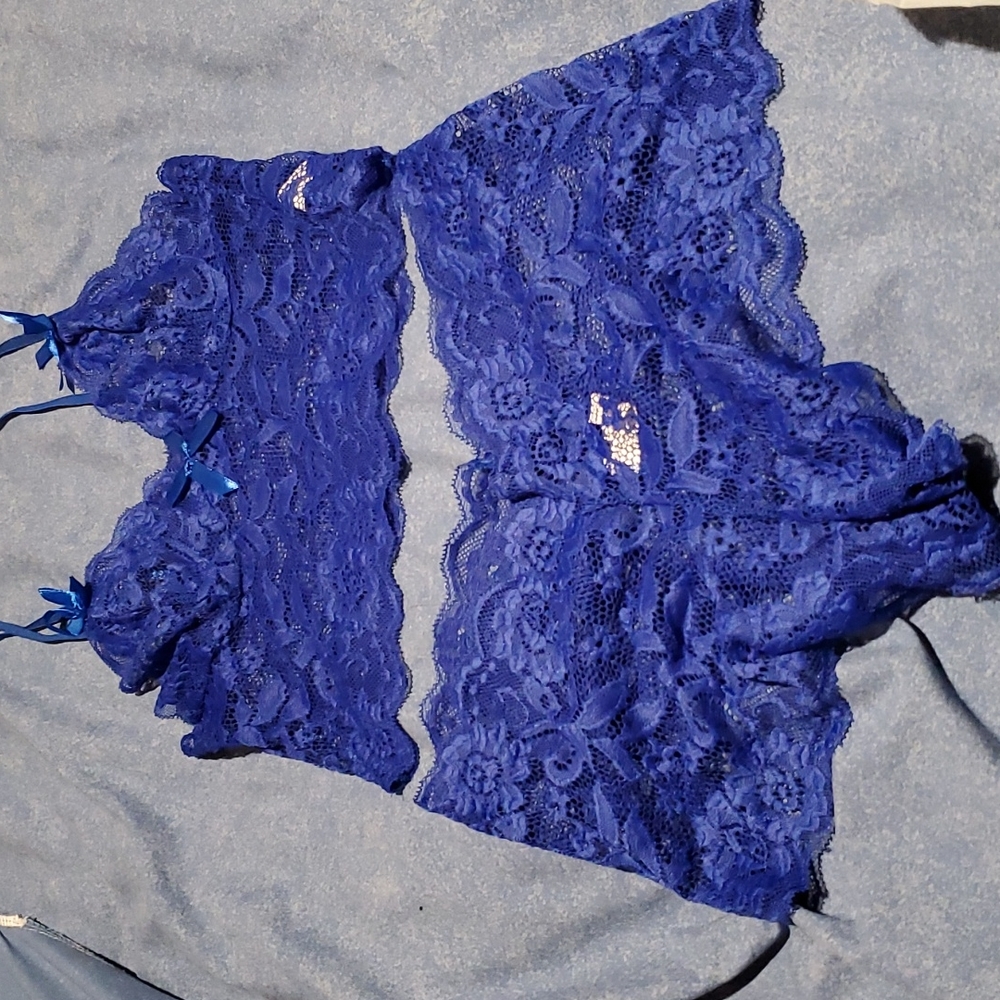 NWOT 2 Peice lingerie set, small, royal blue $25 or 3 for $50